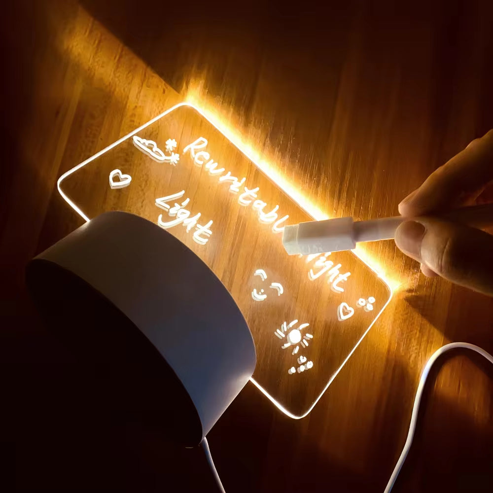 LED Message Board Night Light – USB Creative Note Lamp with Pen for Kids & Gifts