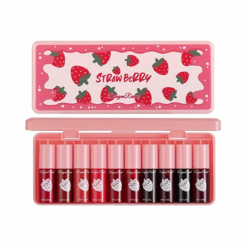 Strawberry Velvet Lip Set – Long-Lasting, Moisturizing Gloss