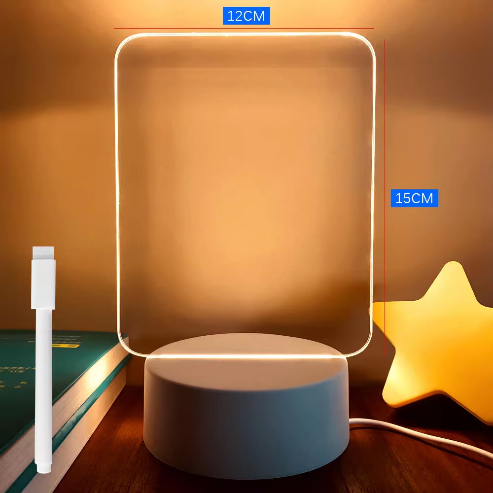 LED Message Board Night Light – USB Creative Note Lamp with Pen for Kids & Gifts