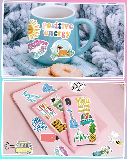 Stickers for Water Bottles, 100 Pack/Pcs Cute Vsco Vinyl Aesthetic Waterproof Stickers for Laptop Hydroflask Computer for Teens Kids Girls