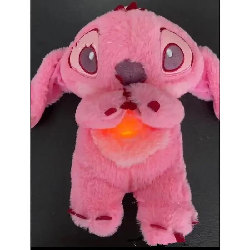 Kawaii Stitch Plush Doll Baby Sleeping Companion Sound Soothing Musical Kawaii with Air Bag and Light Doll Breathing Toys Gifts